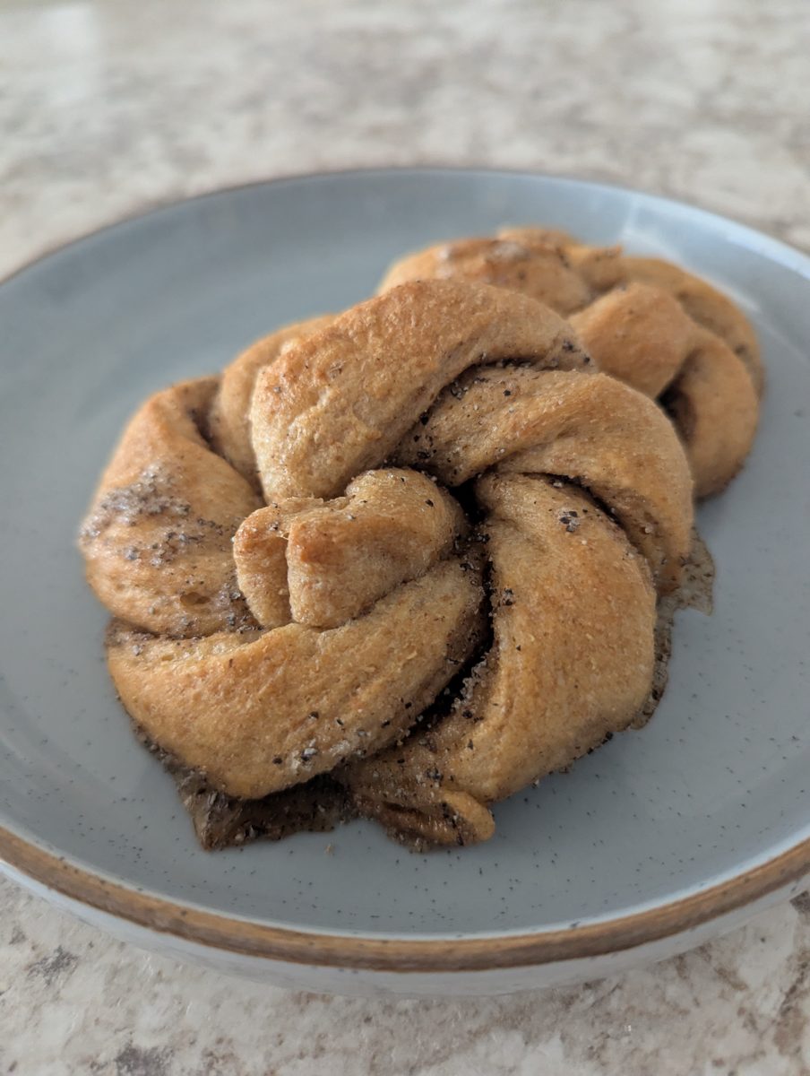 A cardamom twist made from the same freshly milled dough